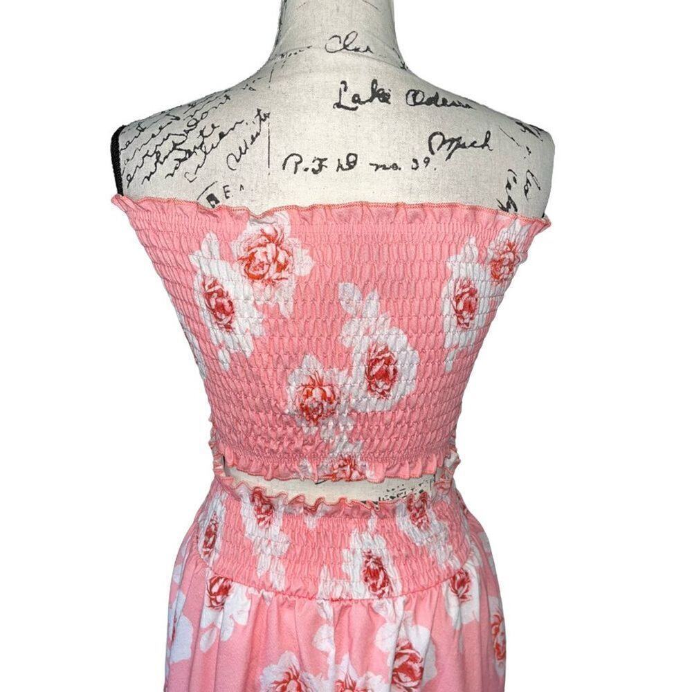 Angashion‎ 2 piece floral crop top maxi dress small - Picture 6 of 7